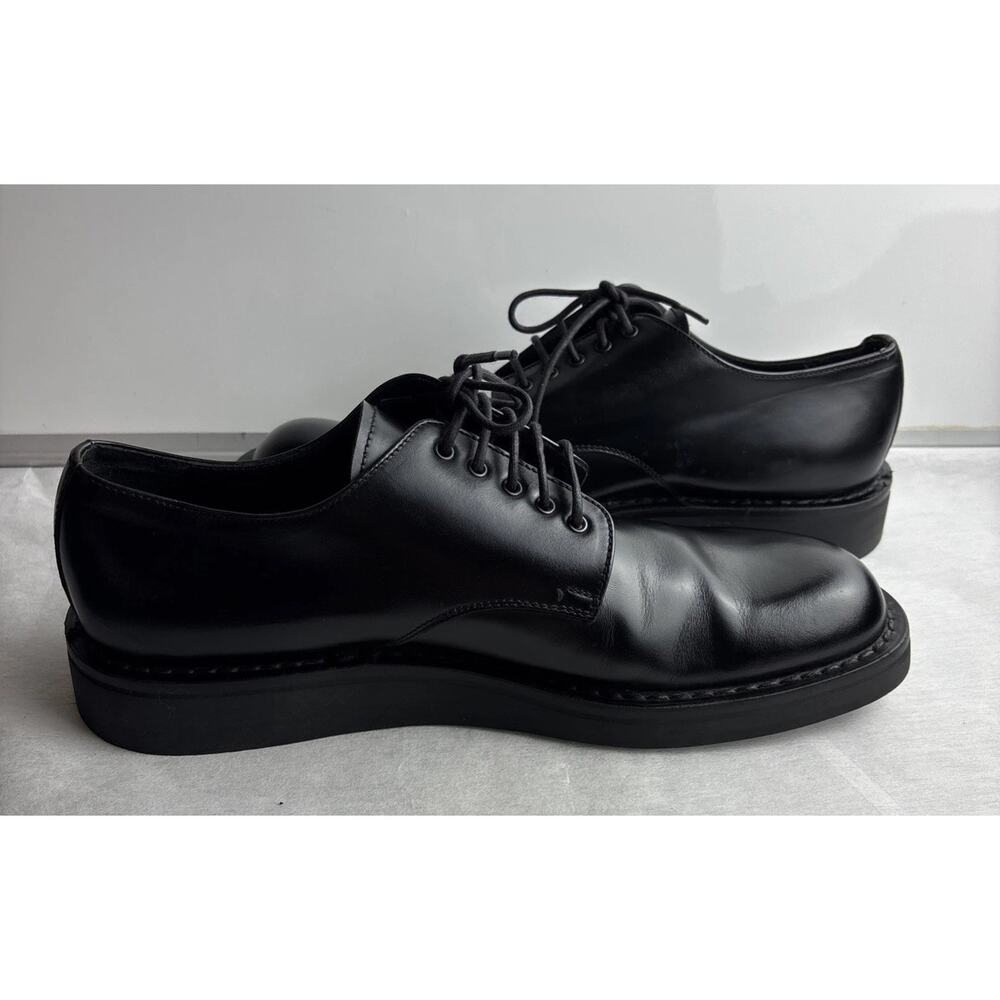 PRADA Men's Dress Shoes Size 9 Black Leather Lace Up Italy Made - Picture 4 of 13